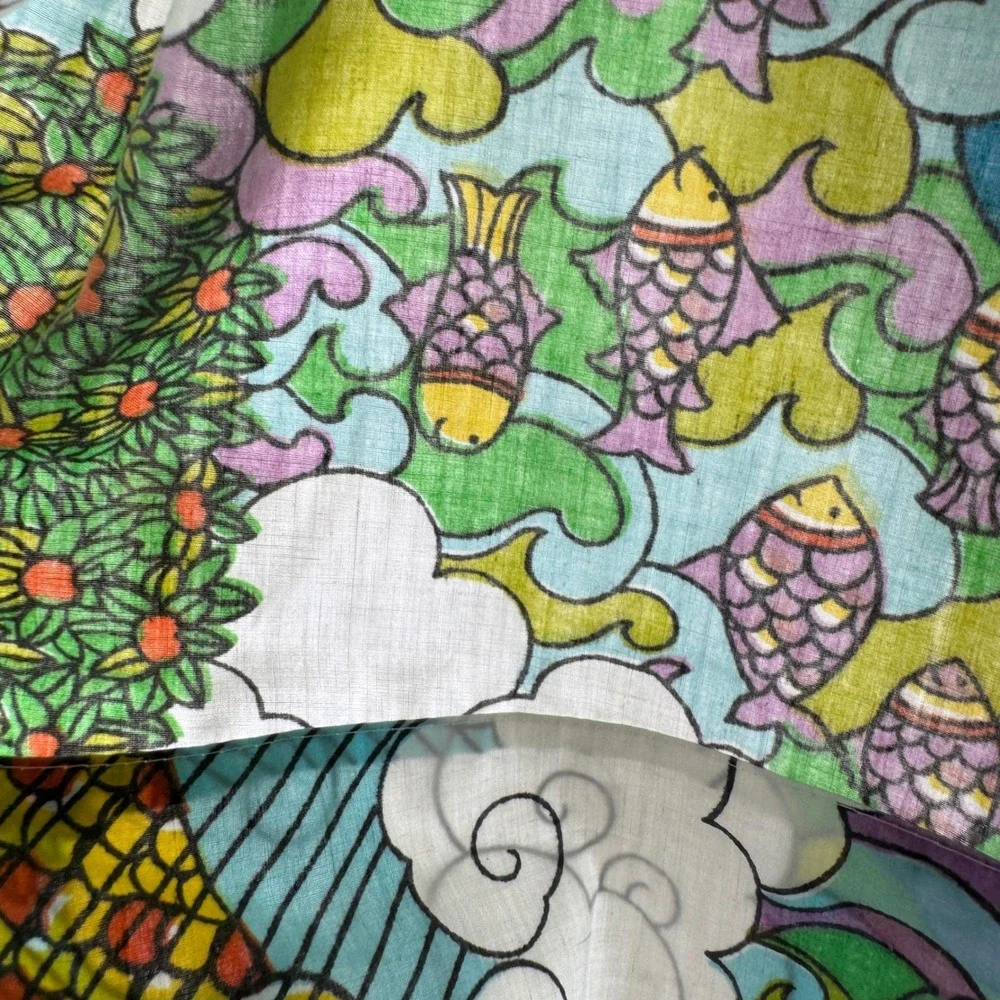 Sears Vintage Noahs‎ Ark Pillowcase Standard Multi Rainbow Psychedelic Retro 70s